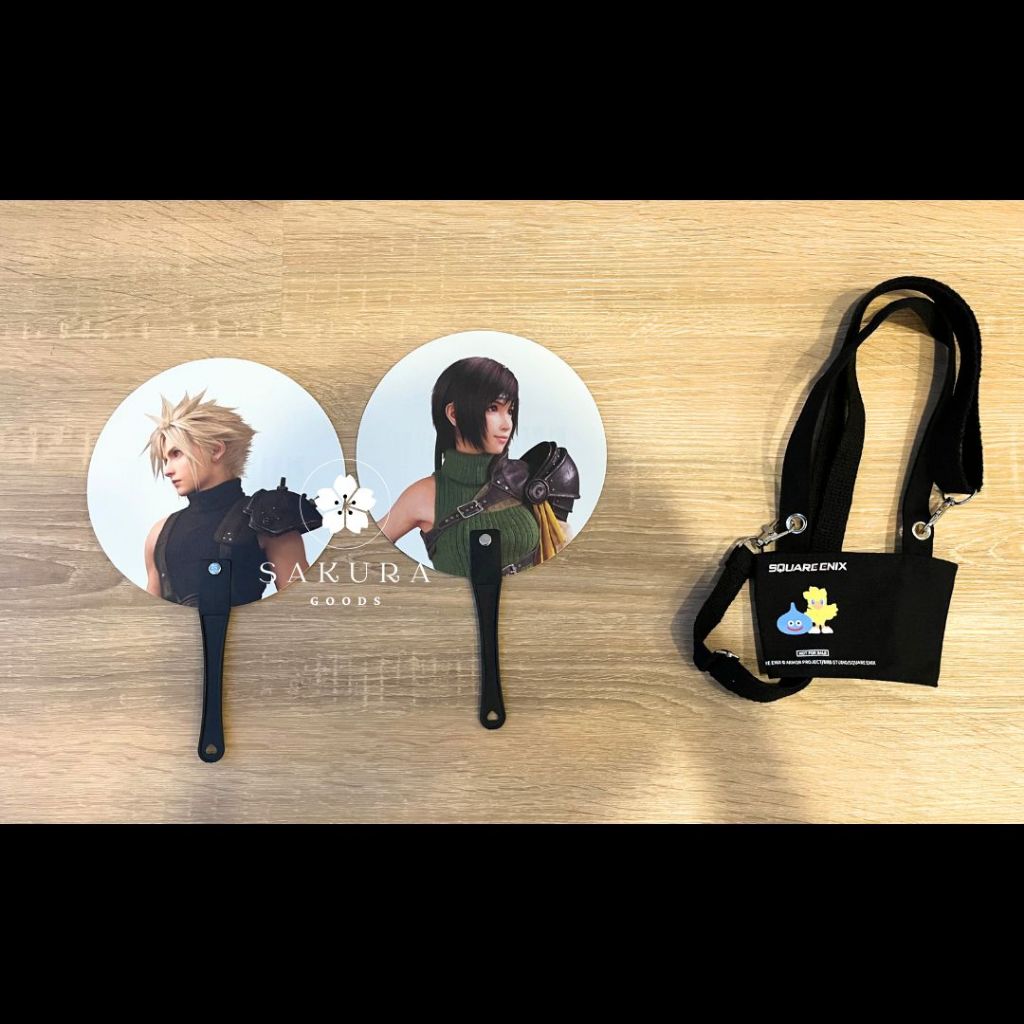 [ ลิขสิทธิ์แท้ ] พัด Cloud Strife + พัด Yuffie + กระเป๋า SQUARE ENIX FINAL FANTASY VII DRAGON QUEST 