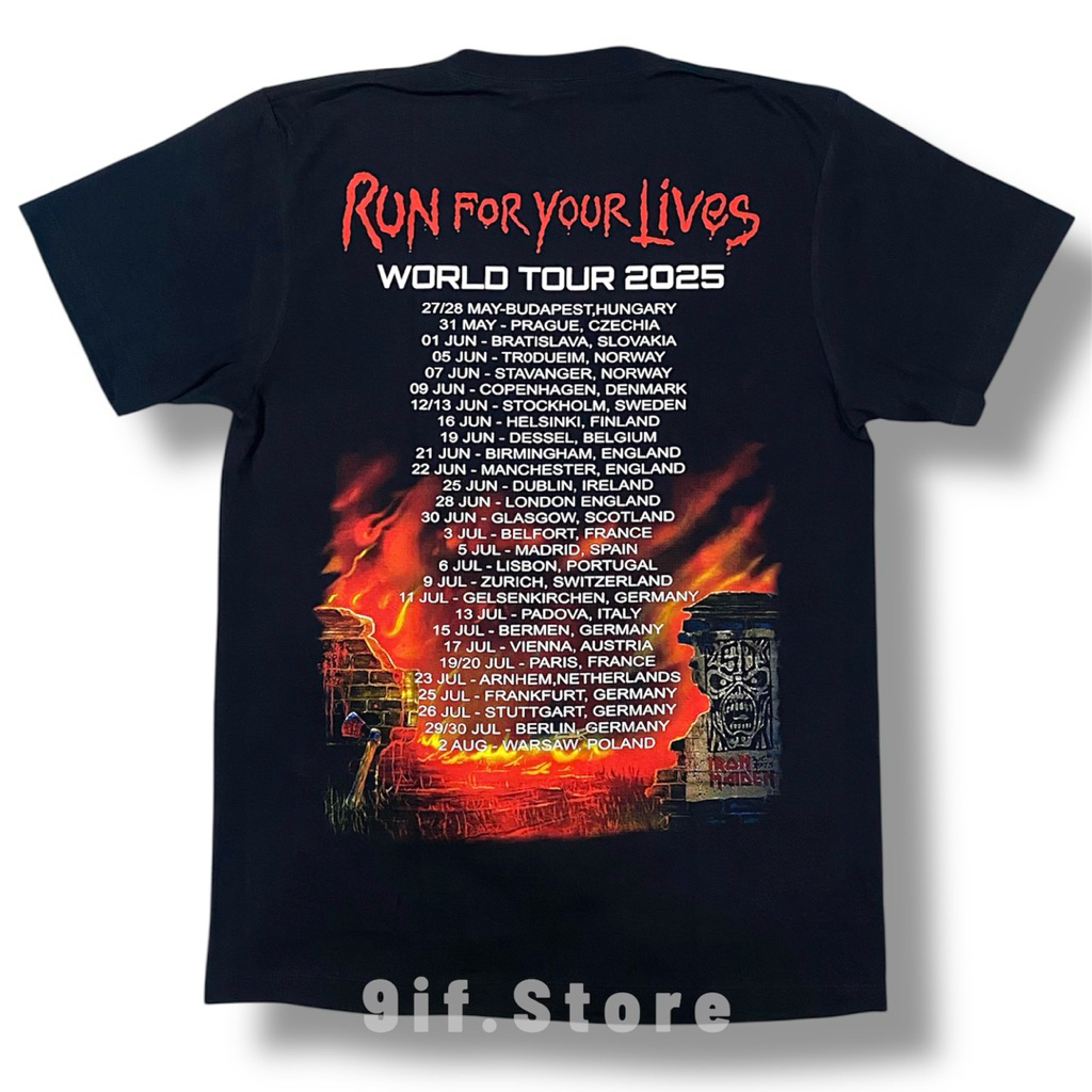 เสื้อยืด Ironถือขวาน ทัวร์2025 (ป้ายRock Yeah)ผ้านุ่มคอตตอน100 ราคา ถูกที่สุด ดีลบีเคเค แกลเลอรีภาพที่ 2
