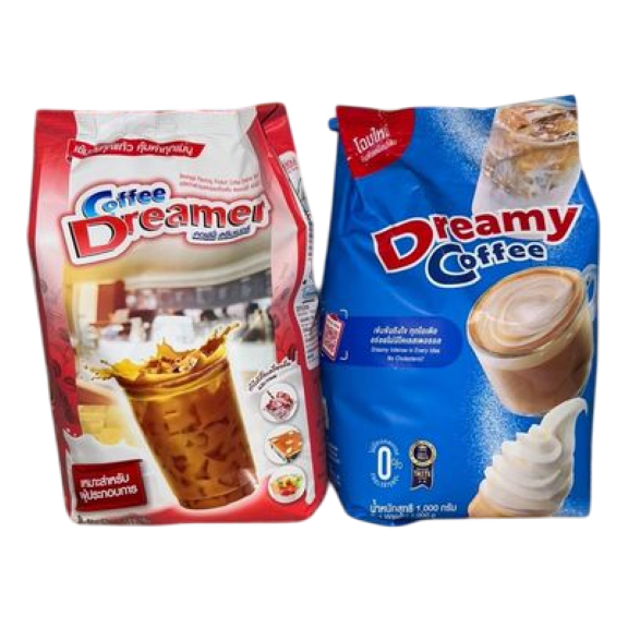 ครีมเทียมดรีมมี่(สีฟ้า) ครีมเทียมดรีมเมอร์(สีแดง) ขนาด 1000 กรัม