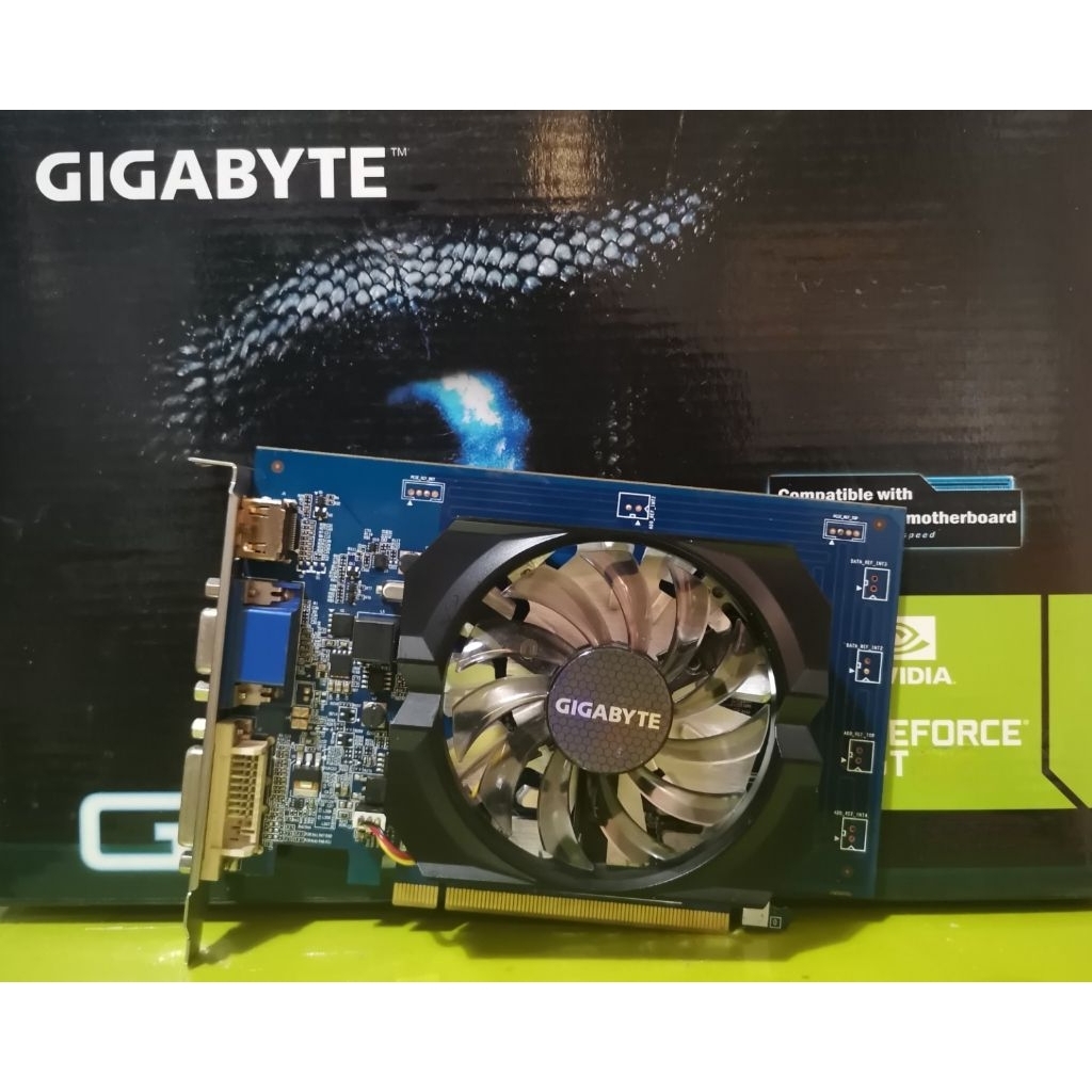 การ์ดจอ Gigabyte รุ่น Nvidia GeForce GT 730 2GB DDR3 ไม่ต่อไฟเลี้ยง (no box) มือสอง ไม่มีกล่อง