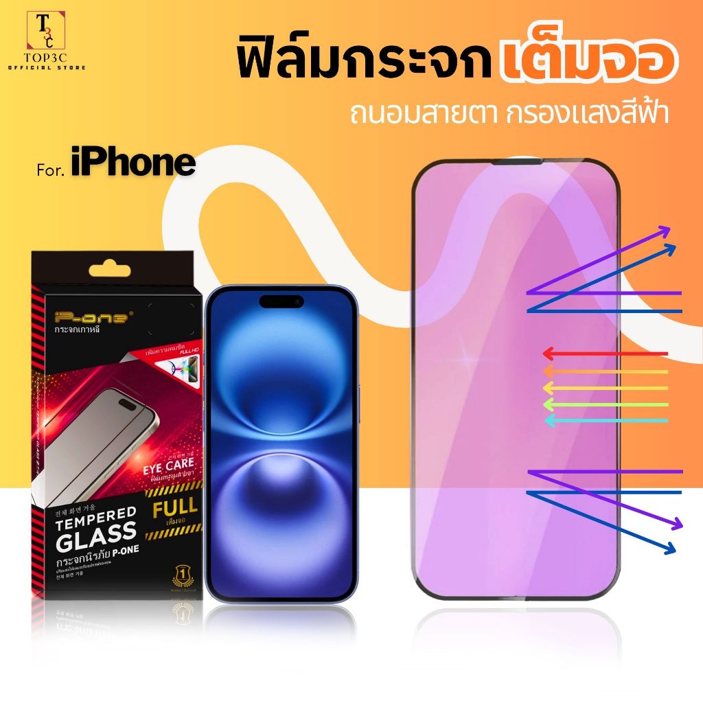 ฟิล์มกรองแสงฟ้า Premium ถนอมดวงตาได้จริง ลดเพลียง่าย iPhone 18 18Pro 18Promax Air 17 17romax 13 11