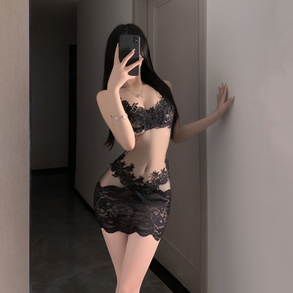 ชุดนอนซีทรูวันพีซลูกไม้ปักสุดเซ็กซี่ โชว์เอวทรงรัดรูป เปิดเป้า เพิ่มความเย้ายวน ดีไซน์เปิดหลังสุดหรู - รูปที่ 3