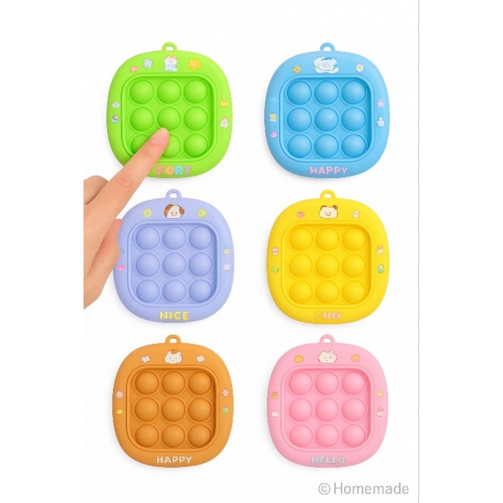 {พร้อมส่ง} ป๊อบอิทพวงกุญแจ ของเล่นปุ่มกด ป๊อบอิท6สี