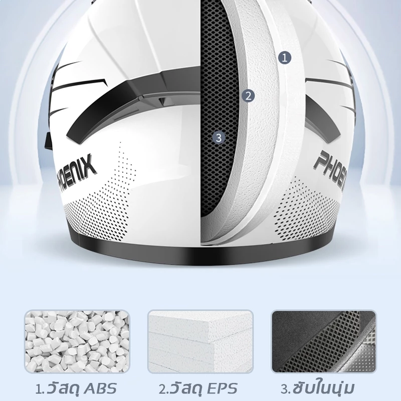 หมวกกันน็อค เลนส์คู่ HD กันแดด วัสดุ ABS thumbnail 10