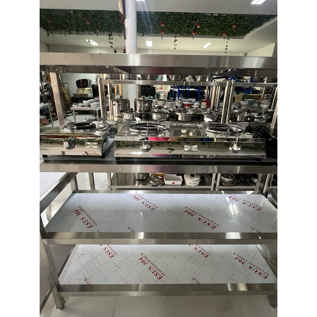 ชั้นวางสแตนเลส 304 ชั้นวางของ 4 ชั้น ( ท่อเหลี่ยม ) Stainless steel 4 Tier . แข็งแรง ทนทาน - รูปที่ 2