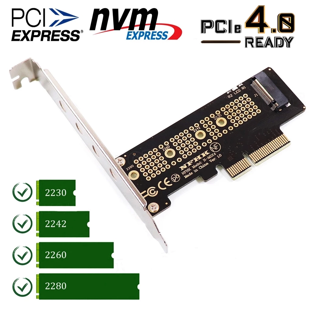SSD M.2 NVMe To PCIe Adapter สำหรับแปลง SSD M.2 NVMe เป็น PCIe x4