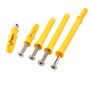 พุกพลาสติก อุปกรณ์ช่าง ชุดสกรูพุก 280 ชิ้น กันสนิม ยึดแน่นไม่หลุดง่าย ครบชุดพร้อมใช้งาน สำหรับงานซ่อมบ้านและงานช่าง
