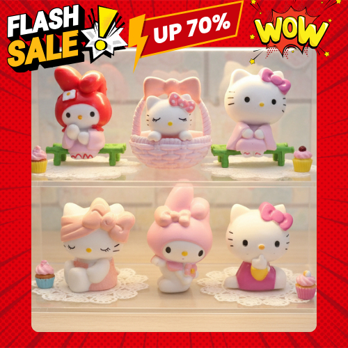 พร้อมส่งในไทย โมเดล Hello Kitty มายเมโลดี้ เซ็ท 6 ตัว คิตตี้ #โมเดลการ์ตูน #kitty