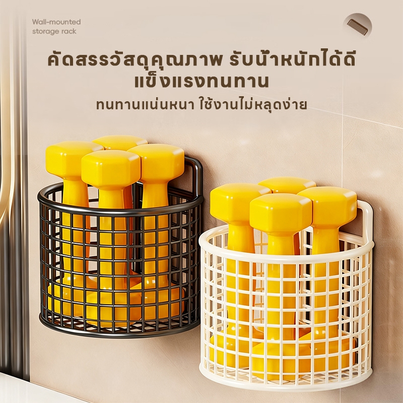 ห้องครัวเก็บข้อมูลวงกลมชั้นวางห้องน้ำติดผนังเก็บข้อมูลมัลติฟังก์ชั่นโดยไม่ต้องเจาะรู - 6