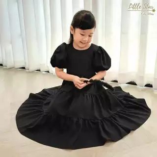 ⭐️Littlestar👧🏻เดรสกระโปรงยาว3ชั้นแขนตุ๊กตา ผ้าไหมอิตาลี ใส่สวย มี17สี GMP0608 (2XL,3XL) รุ่นนี้มี2ตะกร้านะคะ