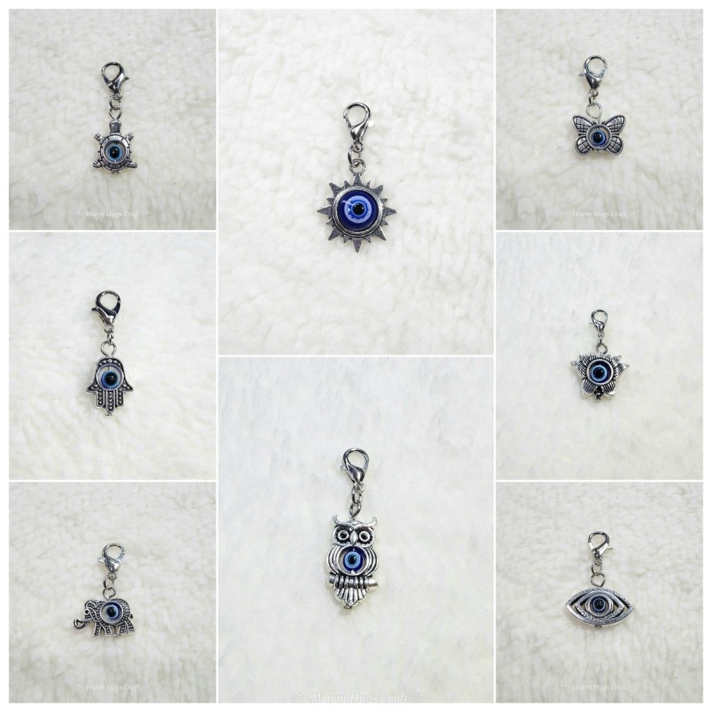 💥พร้อมส่ง‼️🇹🇭 EVIL EYE 🧿 clip ที่ห้อยมือถือ ที่ห้อยโทรศัพท์ พวงกุญแจ เครื่องราง Hamsa hand, Wicca, ข