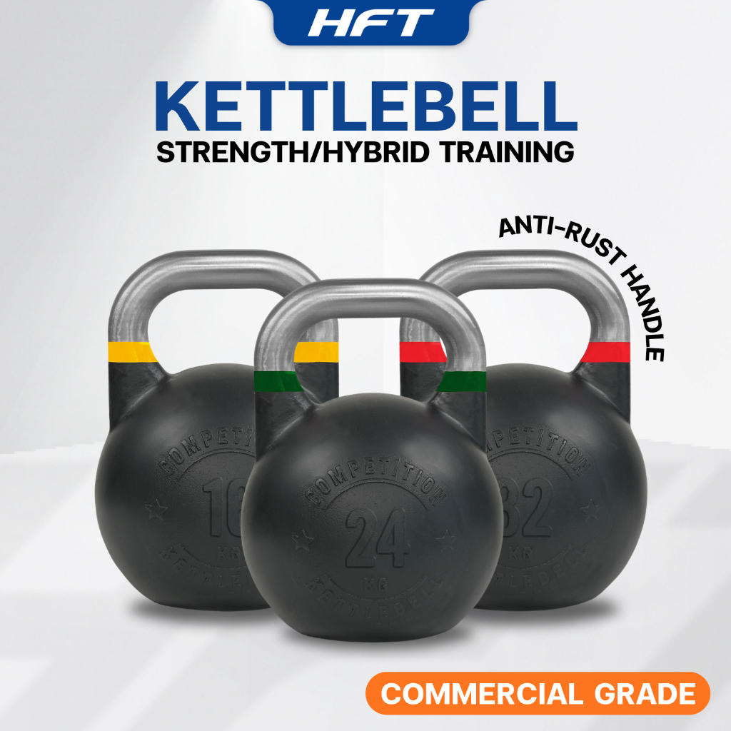เคตเทิลเบล หัวสแตนเลส ไม่เกิดสนิม Kettlebell Competition Grade ดัมเบลหูหิ้ว ลูกตุ้มหูหิ้ว เกรดแข่งขัน - Homefittools