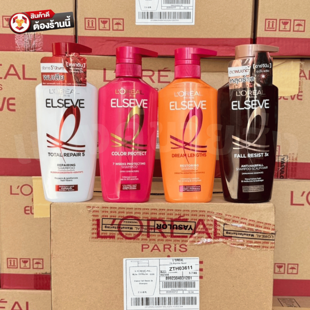 L’OREAL PARIS ลอรีอัล ปารีส เอลแซฟ แชมพู ขนาด 400-410 มล( จำนวน 1 ขวด ) มีหลายสูตรให้เลือก