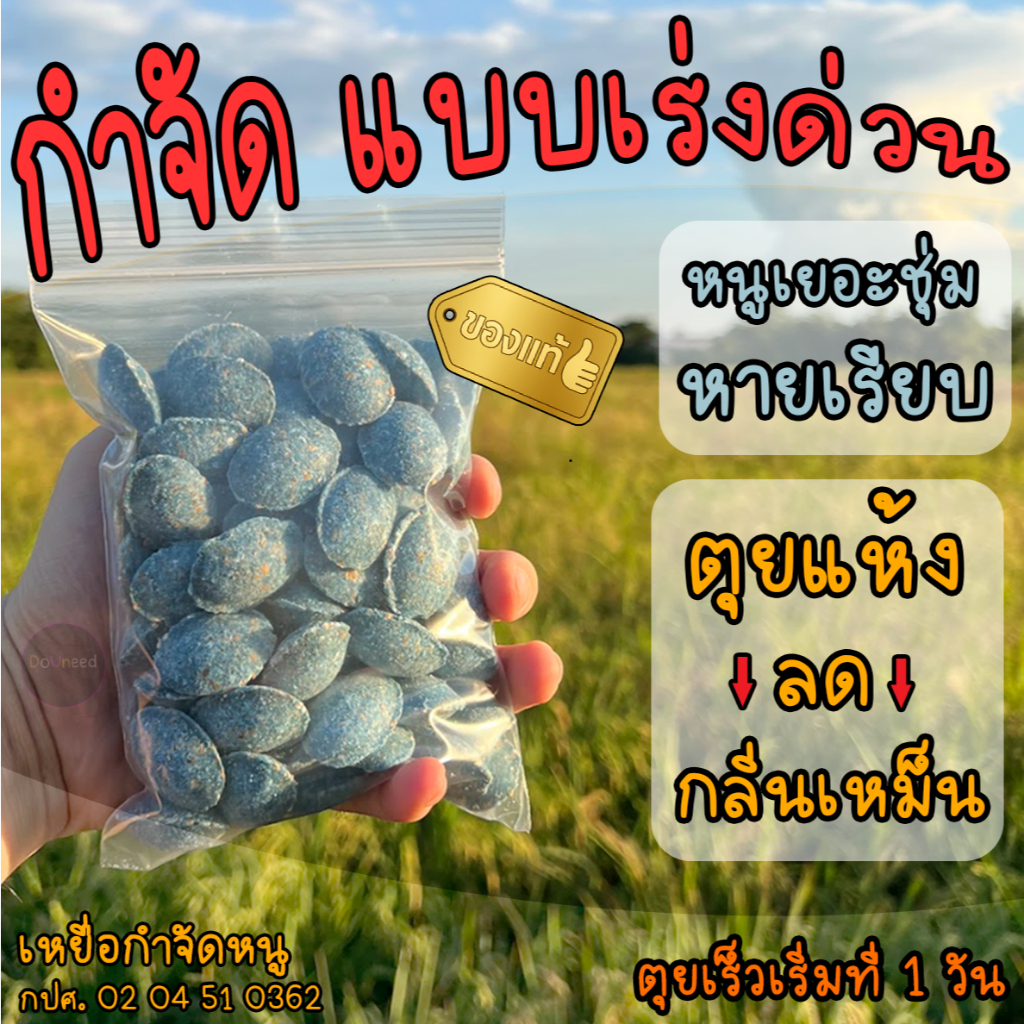 เหยื่อกำจัดหนู (เร่งด่วน) ตุยแห้ง เริ่มที่คืนแรก เหยื่อล่อหนู คุณภาพสูง ยากำจัดหนู ของแท้