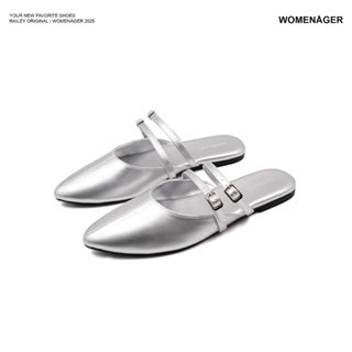 womenager - Railey Original สี Silver รองเท้าหัวแหลมเปิดส้น