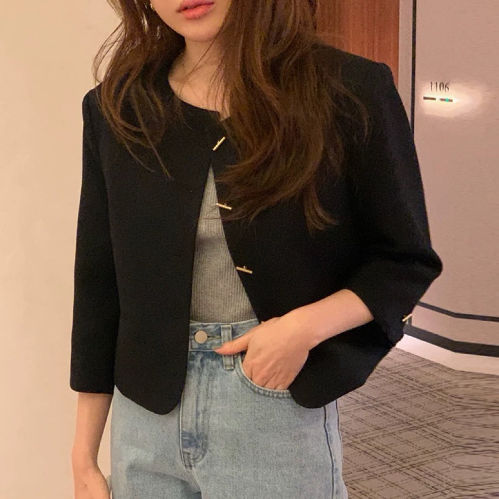 มาใหม่พร้อมส่ง💖 (AP082) Apgu.j 🌤️ Sooyun Cream Cardigan เสื้อคลุม สไตล์เกาหลี ใส่ทำงาน เสื้อทำงาน สีดำ