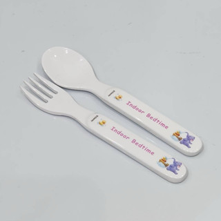 ช้อนส้อมเมลามีนเด็กเล็กยาว14ซม (1คู่) เหมาะสำหรับเด็ก1-3ปี ล…