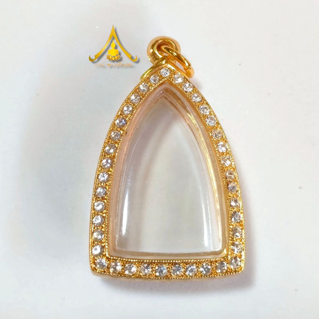 กรอบพระ กรอบพระทรงหลวงปู่ทวด หัวแหลม กรอบพระทรงรูปหล่อ ทองอิตาลี ลายไทย