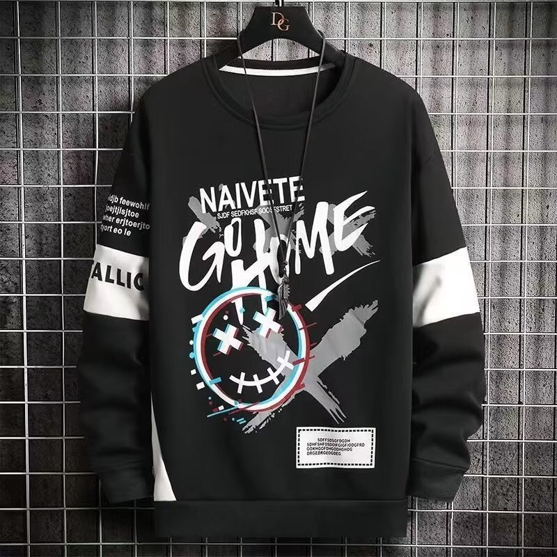 เสื้อกันหนาวผู้ชาย เสื้อสเวตเตอร์ สเวตเตอร์คอกลม ทรงหลวม แฟชั่น สไตล์เกาหล - รูปที่ 2