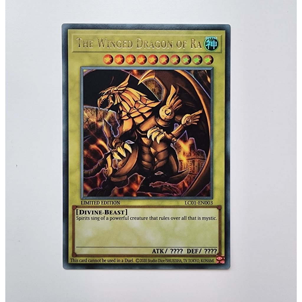 Konami Yugioh การ์ดยูกิ ลิขสิทธิ์แท้ ภาษาอังกฤษ The winged dragon of Ra รหัส LC01-EN003 ระดับ : Ultr