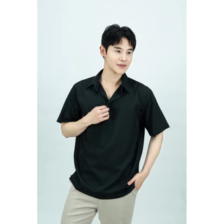 S9: เสื้อเชิ้ตโปโล แขนสั้น แบบสวม สไตล์เกาหลี ผ้านิ่ม ยับยาก ไม่ร้อน ใส่สบาย