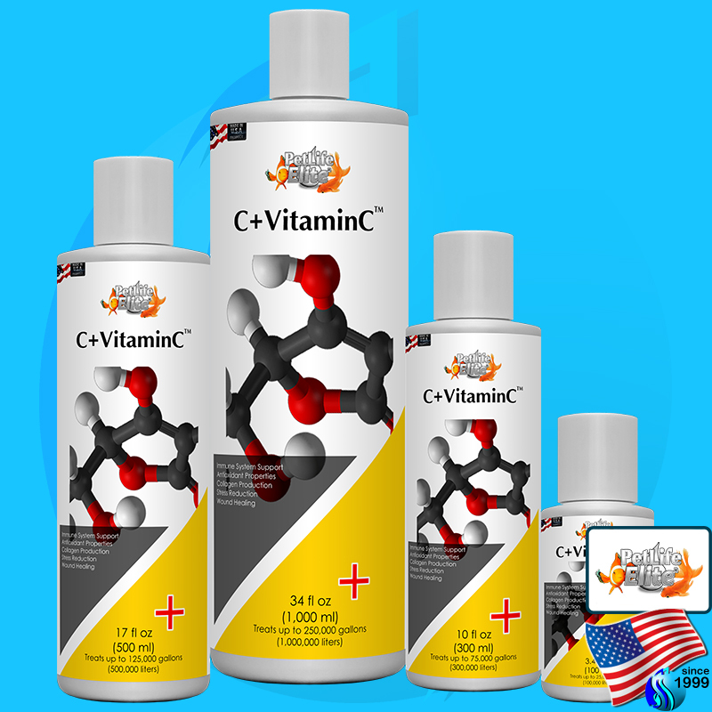 PetLifeElite C+VitaminC 100ml / 300ml / 500ml วิตามินปลา ทุกชนิด ปะการัง เร่งสี ซ่อมแซมส่วนที่สึกหรอ สร้างภูมิ บำรุง
