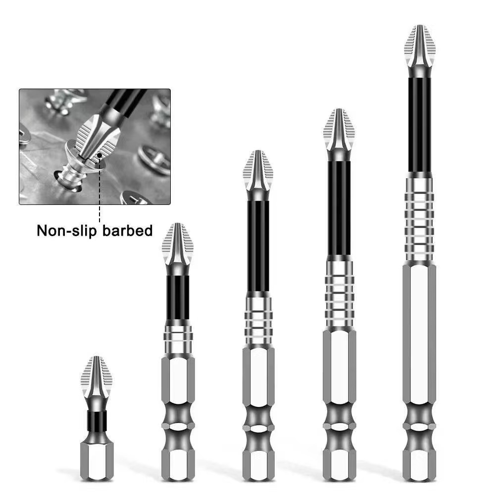 5PCAnti-slip ไขควงแม่เหล็กบิต K5 ด้ายทนต่อแรงกระแทก Cross Bit, มัลติฟังก์ชั่นโลหะผสมเหล็ก ความแข็งสูง ไขควงบิต Claire