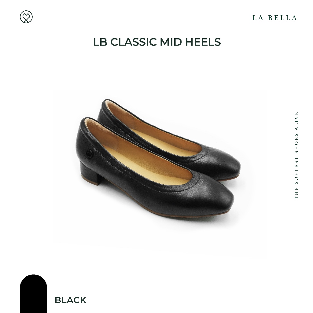 LA BELLA  รองเท้าคัชชูส้นสูงหนังแกะ รุ่น LB AMORE QUEEN MID HEELS 9 สี