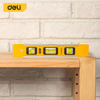 Deli วัดระดับน้ำ ระดับน้ำอลูมิเนียม ระดับน้ำ ขนาด 30/40/50/60/80/100 ซม. ใช้ง่าย จับถนัดมือ ไม้วัดระดับน้ำ Spirit Level