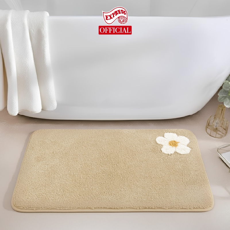 EXPRESS CARPET พรมเช็ดเท้า45x70cm หนานุ่มพร้อมส่ง พรมห้องน้ำ มีกันลื่น ขนนุ่มสีสวย ซักได้ แห้งไว