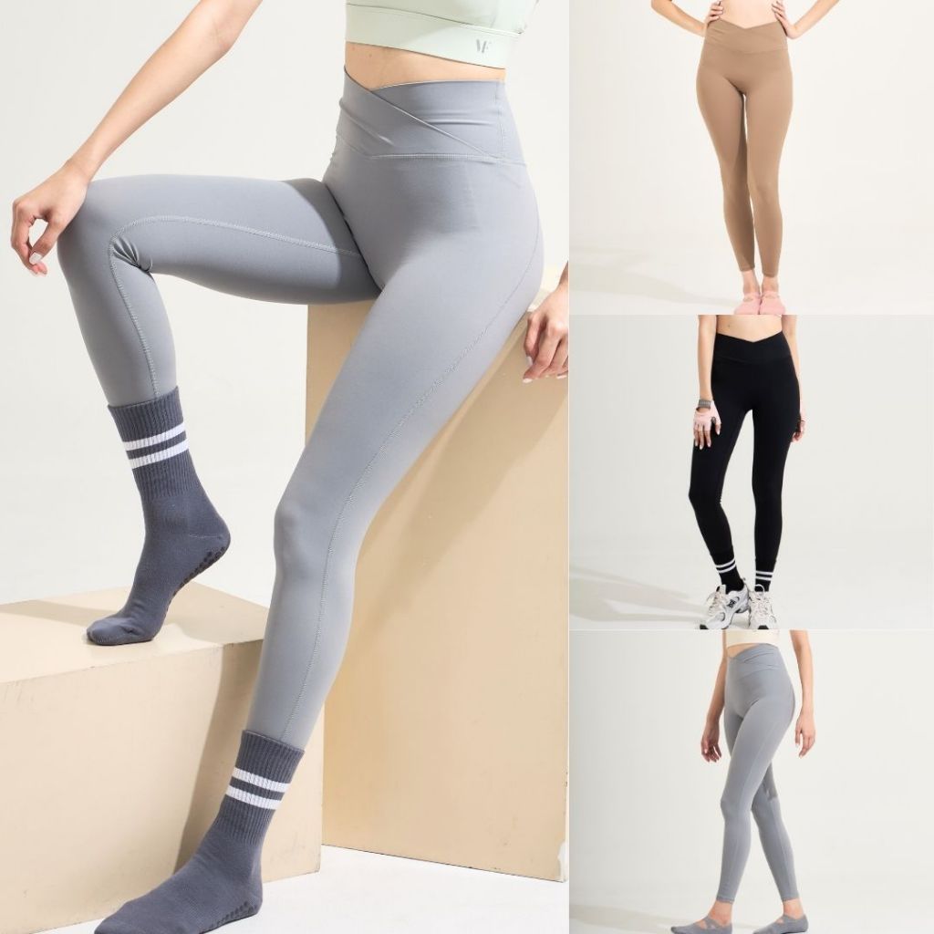 VF-Comfy V-Cut Pants : กางเกงโยคะ พิลาทิส กางเกงฟิตเนสผู้หญิง ผ้าลูลู่ เอวV-cut เอวสูงกระชับเก็บหน้าท้อง ก้น เป้าไม่ยิ้ม