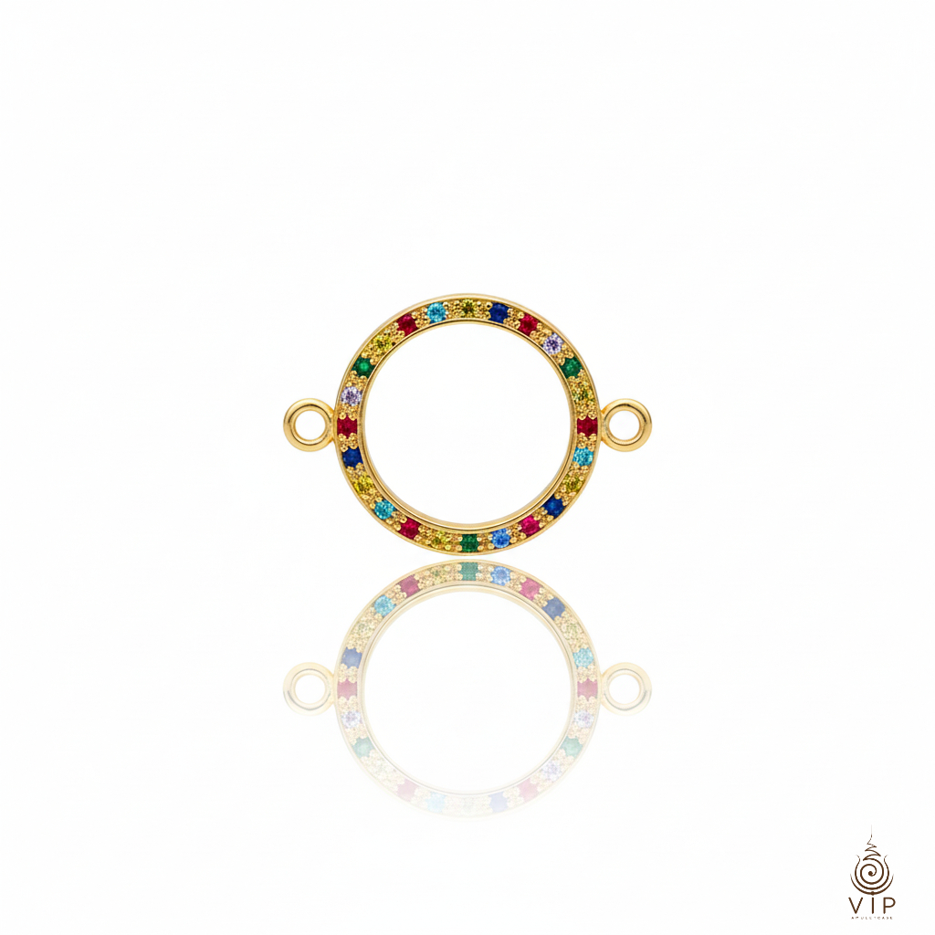 (แท้100% ส่งไว) 💎 กรอบกลมเพชร เบอร์4 ขนาด 3cm  | ✨ Round Diamond Amulet Frame 3cm  | 圆形钻石佛牌壳 🙏