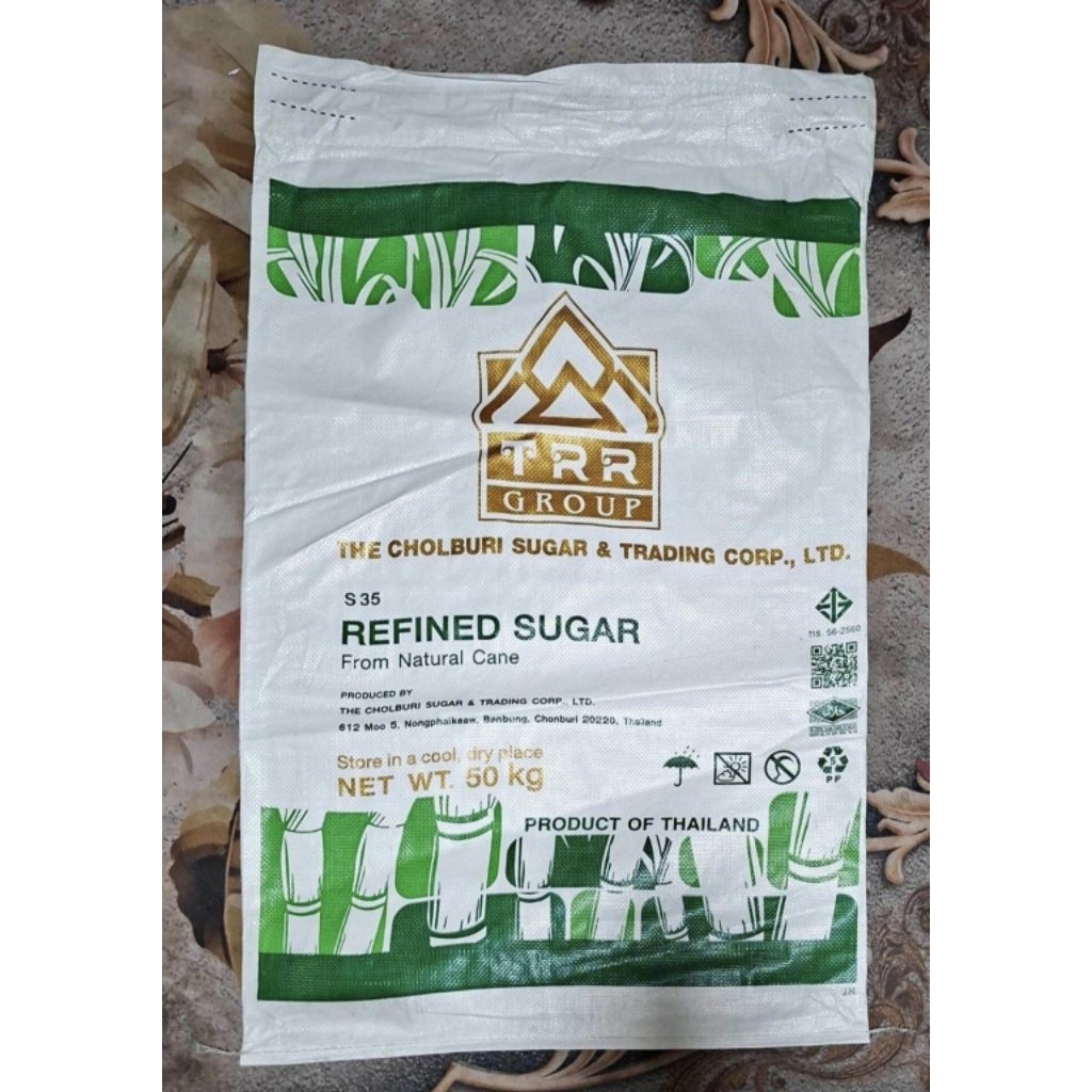 กระสอบน้ำตาล50กก.มือสอง เนื้อหนาทนทานคละยี่ห้อ(1แพ็ค50ใบ)