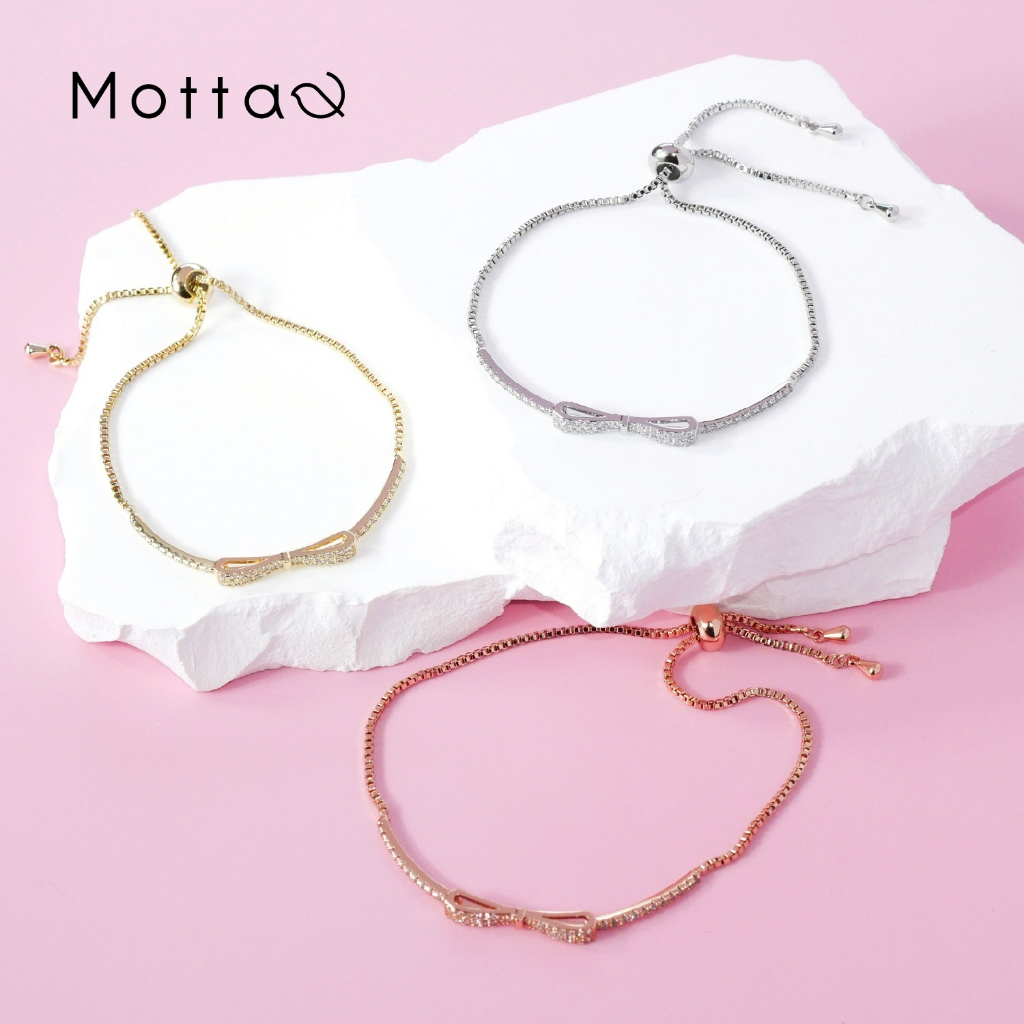 Motta Bracelet สร้อยข้อมือแบบรูดลายโบว์ประดับเพชร
