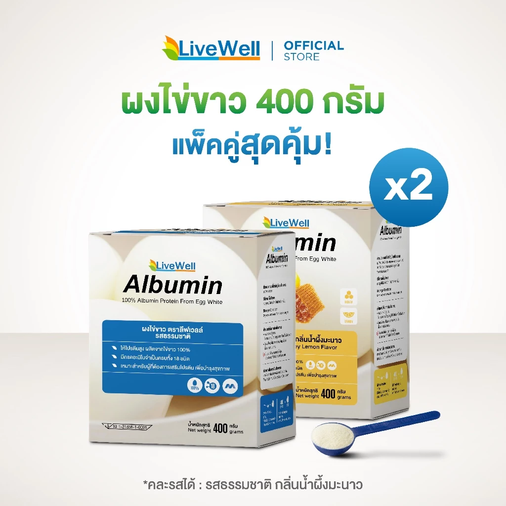 Livewell Albumin โปรตีนไข่ขาว แบบผงและแบบแคปซูล thumbnail 7