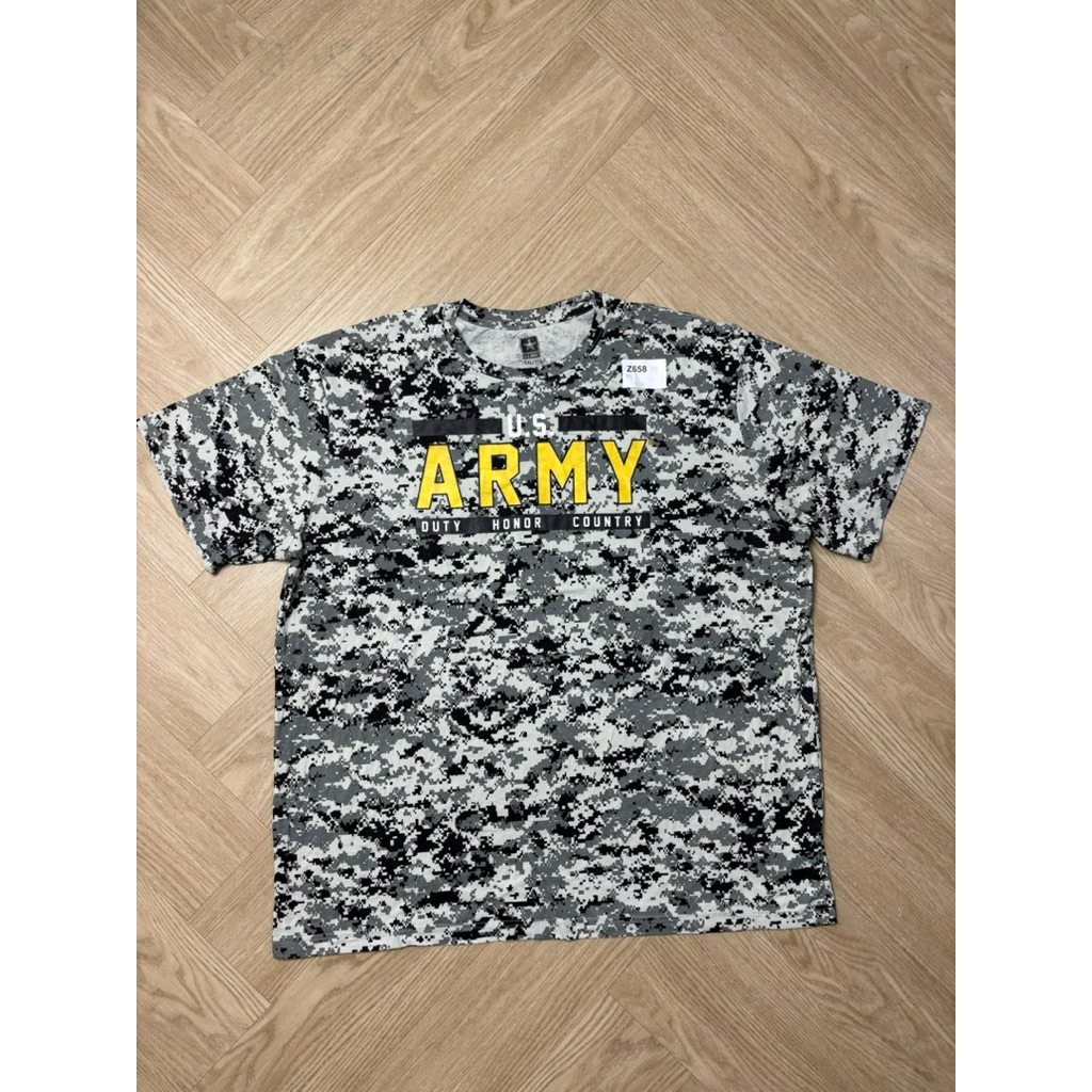 (ไซส์ 3XL) อก29  ยาว33   เสื้อยืดทหารอเมริกาแท้ US Army Navy Air Force USMC ลายพราง สกรีนแนว ทหาร #Z