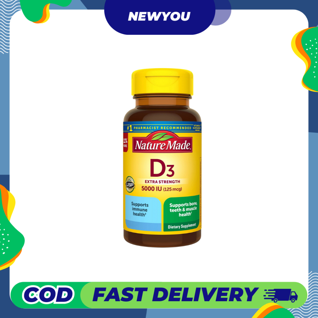 วิตามิน ดี3 Nature Made D3 5000 IU 125mcg Extra Strength 100 softgels
