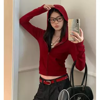 Beryl พร้อมส่ง เสื้อแจ็คเก็ตฮู้ดครอป ทรงครอปสั้น เสื้อคลุมผู้หญิง กระชับรูปร่าง โชว์เส้นเอวสวย ผ้านุ่มใส่สบาย