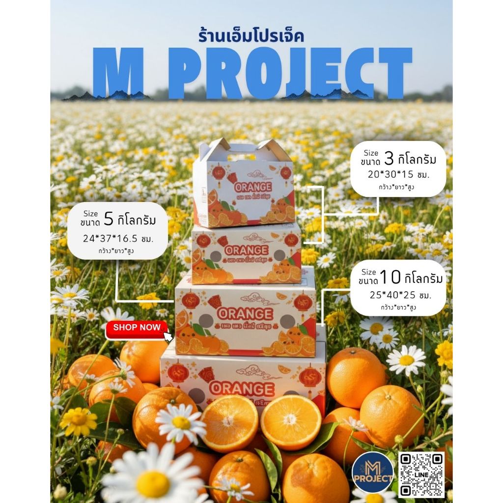 กล่องส้มมั่งมี (สีแดง)  ขนาด 5 กิโลกรัม หนา 5 ชั้น เจาะรูระบายอากาศ (แพ็ค10ใบ)