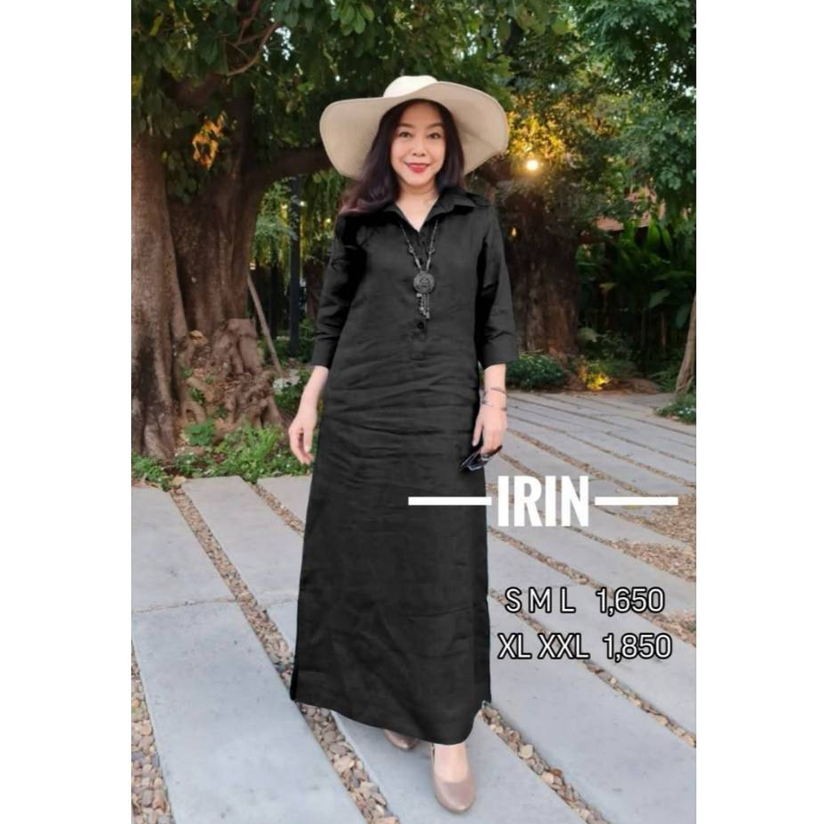 MaxiDressLinenเดรสเชิ้ตยาว