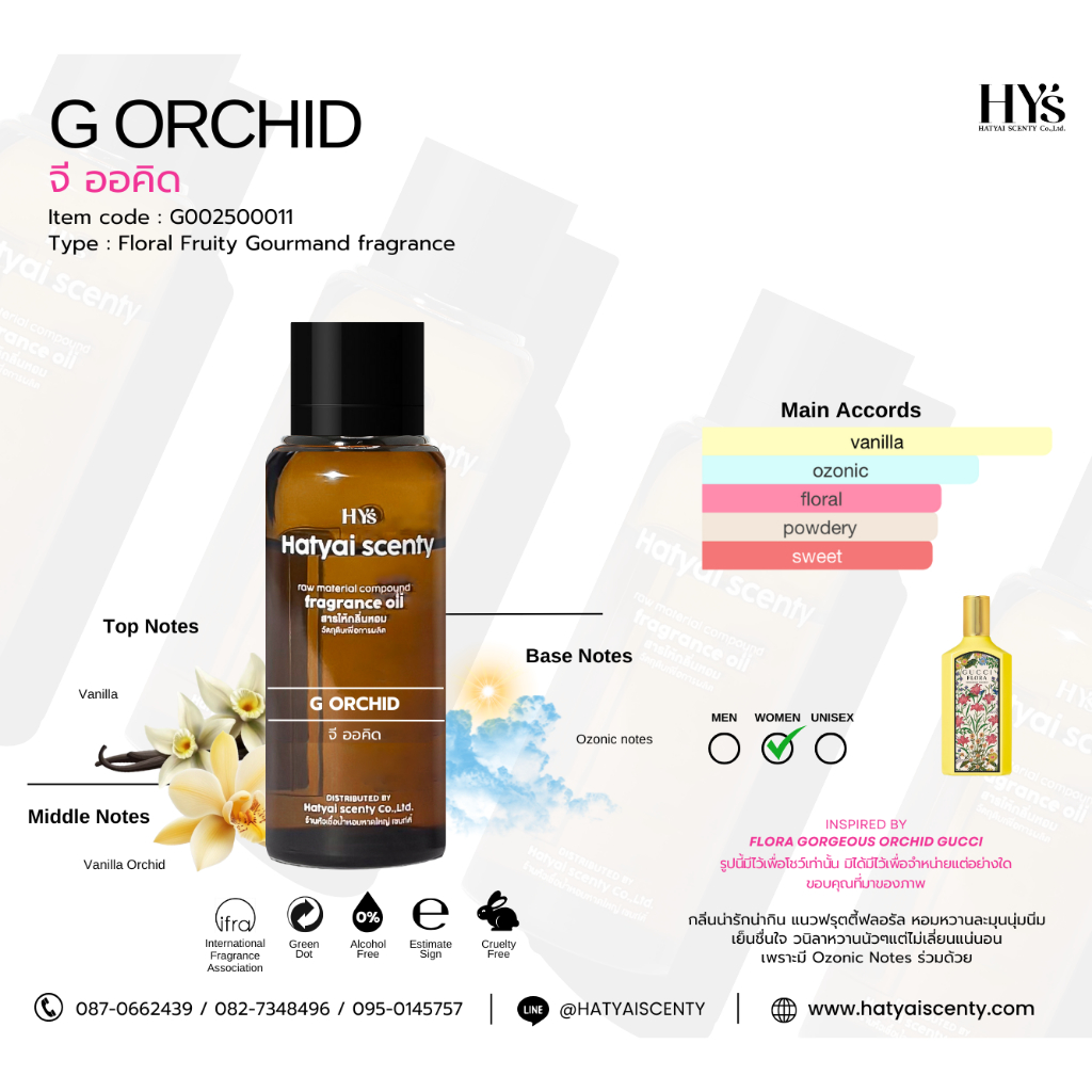 หัวเชื้อน้ำหอมกลิ่น G ORCHID จี ออคิด