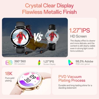 Huafit V2 SmartWatch ผู้หญิง ทันสมัย วอลเปเปอร์ปรับแต่งได้ บางเบา เช็กสุขภาพ โทรบลูทูธ waterproof นาฬิกาข้อมือผู้หญิง