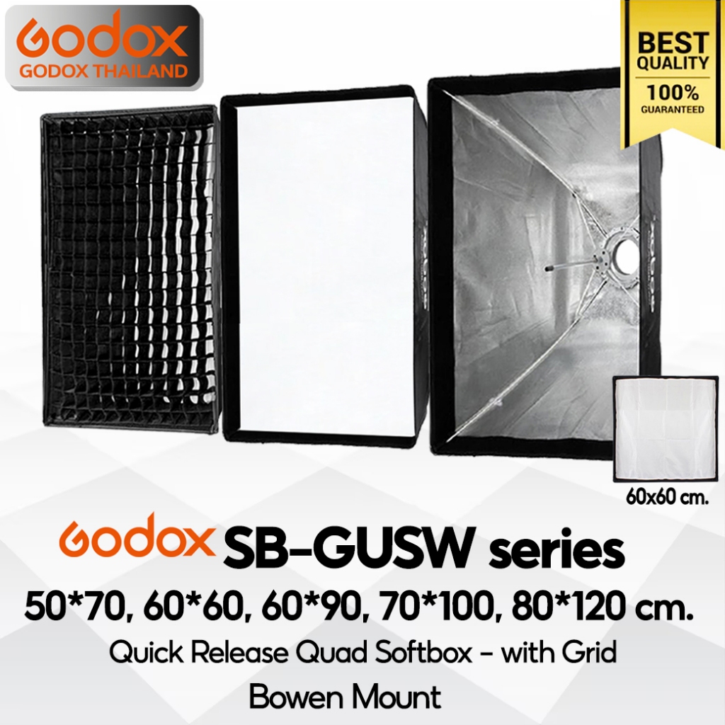 Godox Softbox SB-GUSW 50*70, 60*60, 60*90, 70*100, 80*120 cm. Quick Release Octa Softbox - With Grid - Bowen ( SB-GUE )