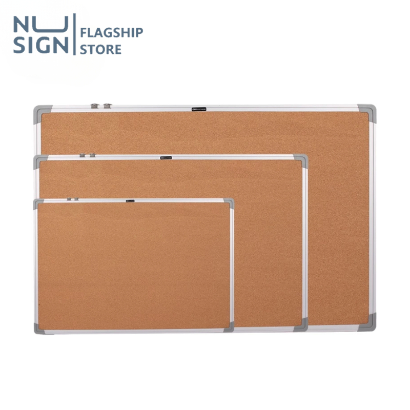 [ของแถมฟรี] Nusign กระดานไม้ก๊อก บอร์ดติดประกาศ กระดานแปะบอร์ด ขนาด45x60 / 60x90ซม Corkboard