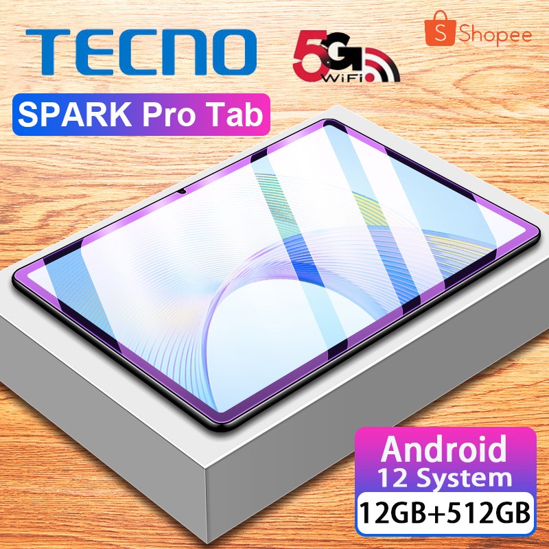 Techno Spark Pro แท็บเล็ต 12GB + 512GB สำหรับเด็กออนไลน์หลักสูตร 5G / WIFI 11.2 นิ้ว HD Android แท็บเดิม PC COD