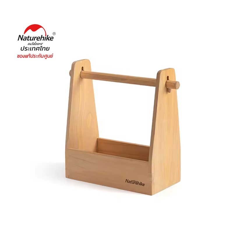Naturehike BBQ Accessories Storage Basket Ultralight Outdoor Picnic Tableware Hand Basket Solid Wood