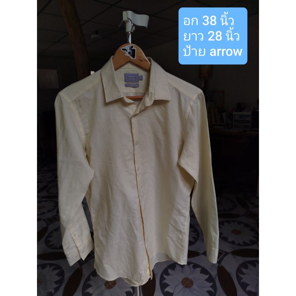 เสื้อเชิ้ตสีเหลืองอ่อนมือสองป้าย arrow