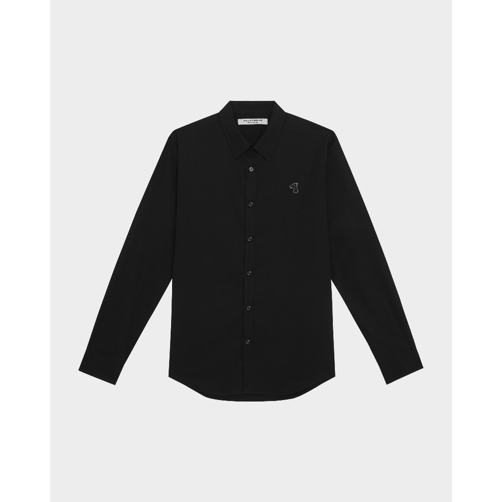 A25 POPLIN SLIM SHIRT WITH LOGO EMBROIDERED