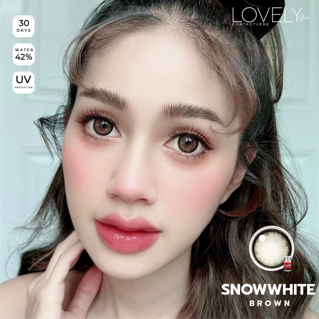 แฟชั่น  สายตา 50-1000 Snow white Lovely คอนแทคเลนส์ ถนอมดวงตา แบบรายเดือน  
