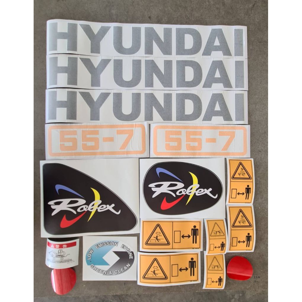 สติ๊กเกอร์ ฮุนได R55-7 ชุดใหญ่รอบคัน สติ๊กเกอร์รถแม็คโคร